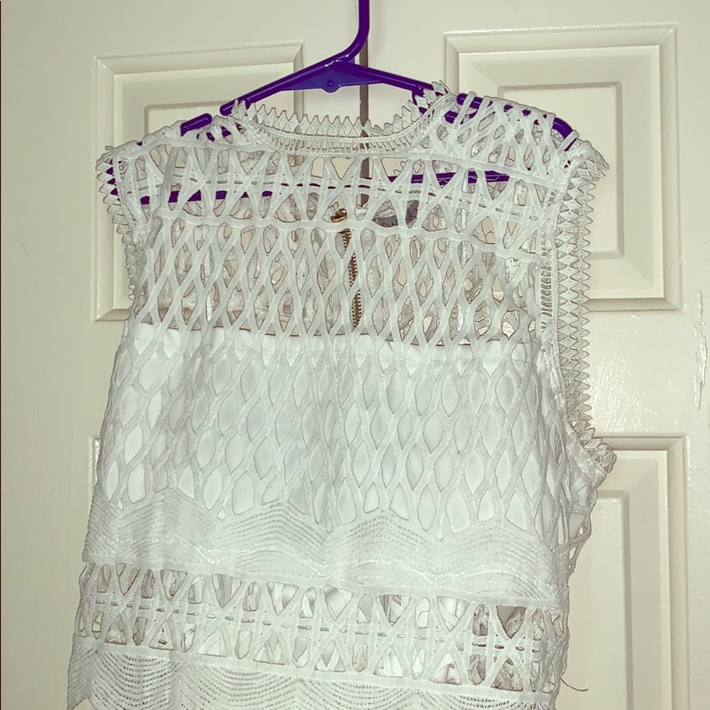 2 piece white lace set